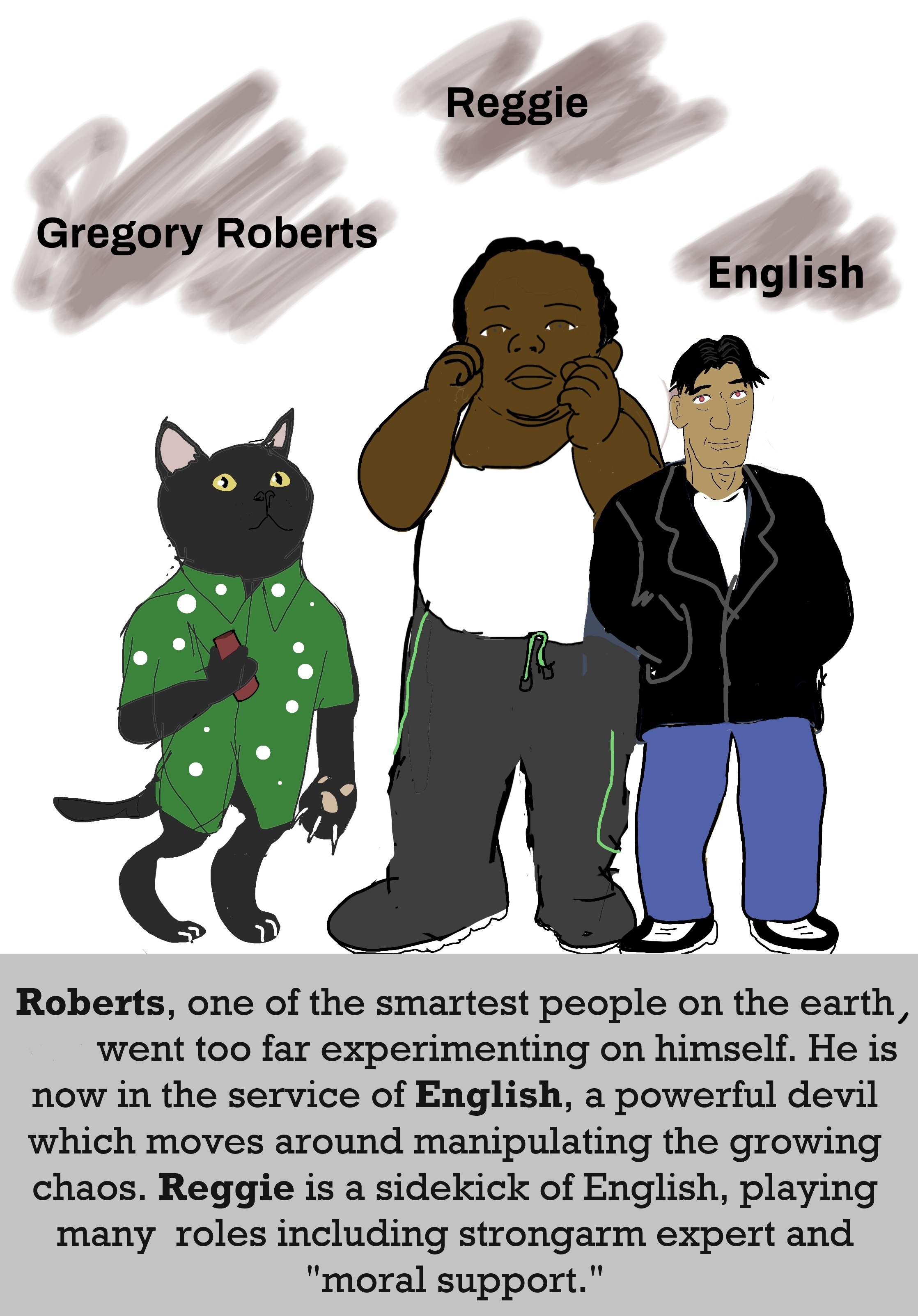 Gregory Roberts, English, and Reggie>>”Alexandr” character gallery